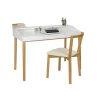 Bureau Design 3 Tiroirs "Lindenhof" 120cm Blanc & Chêne