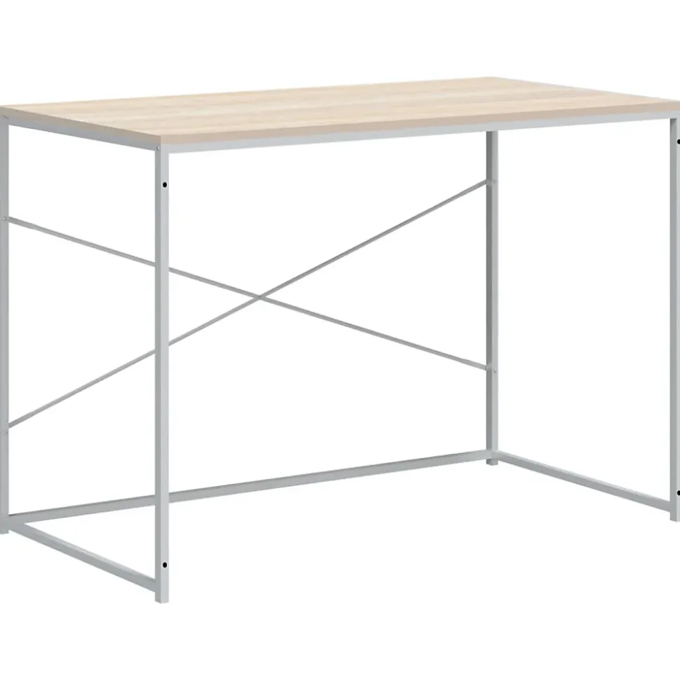 Bureau d'ordinateur Blanc chêne 110x60x70 cm Bois d'ingénierie vidaXL