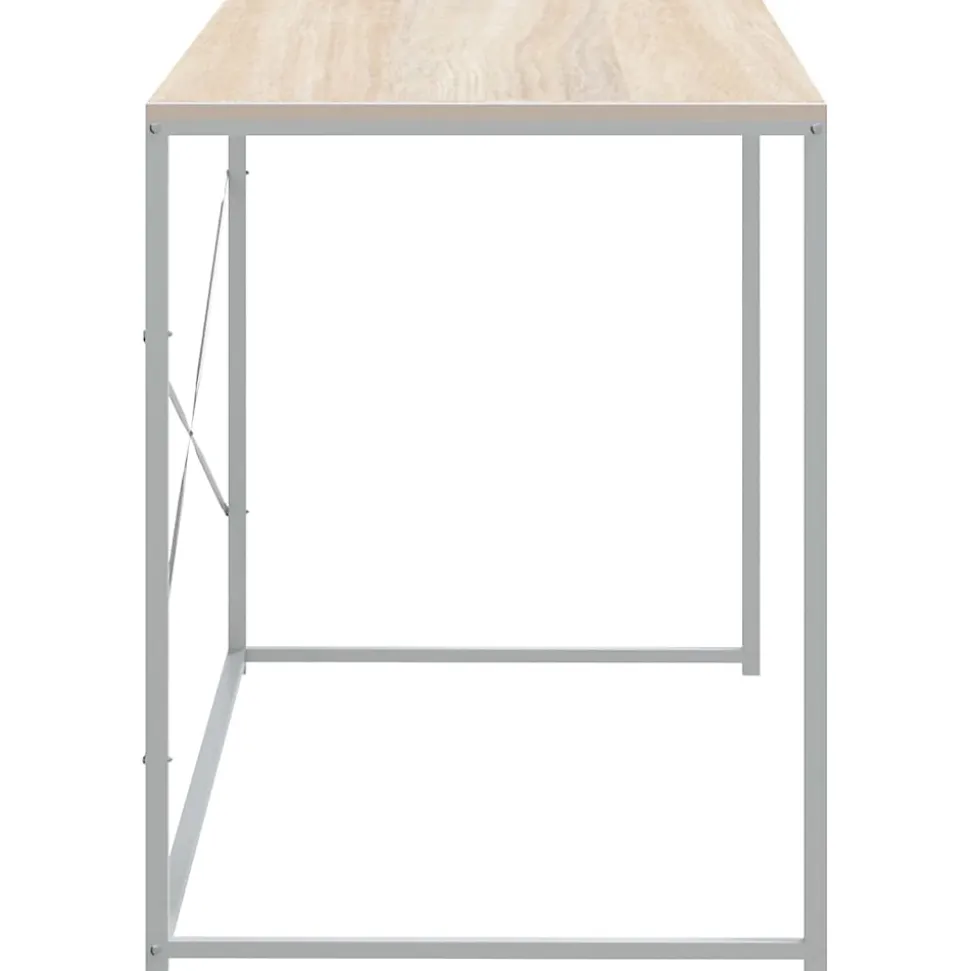 Bureau d'ordinateur Blanc chêne 110x60x70 cm Bois d'ingénierie vidaXL
