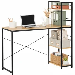 Bureau d'ordinateur moderne avec étagère