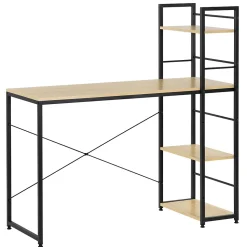 Bureau d'ordinateur moderne avec étagère