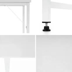 Bureau d'ordinateur moderne, blanc, non pliable