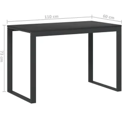 Bureau d'ordinateur Noir 110x60x73 cm vidaXL