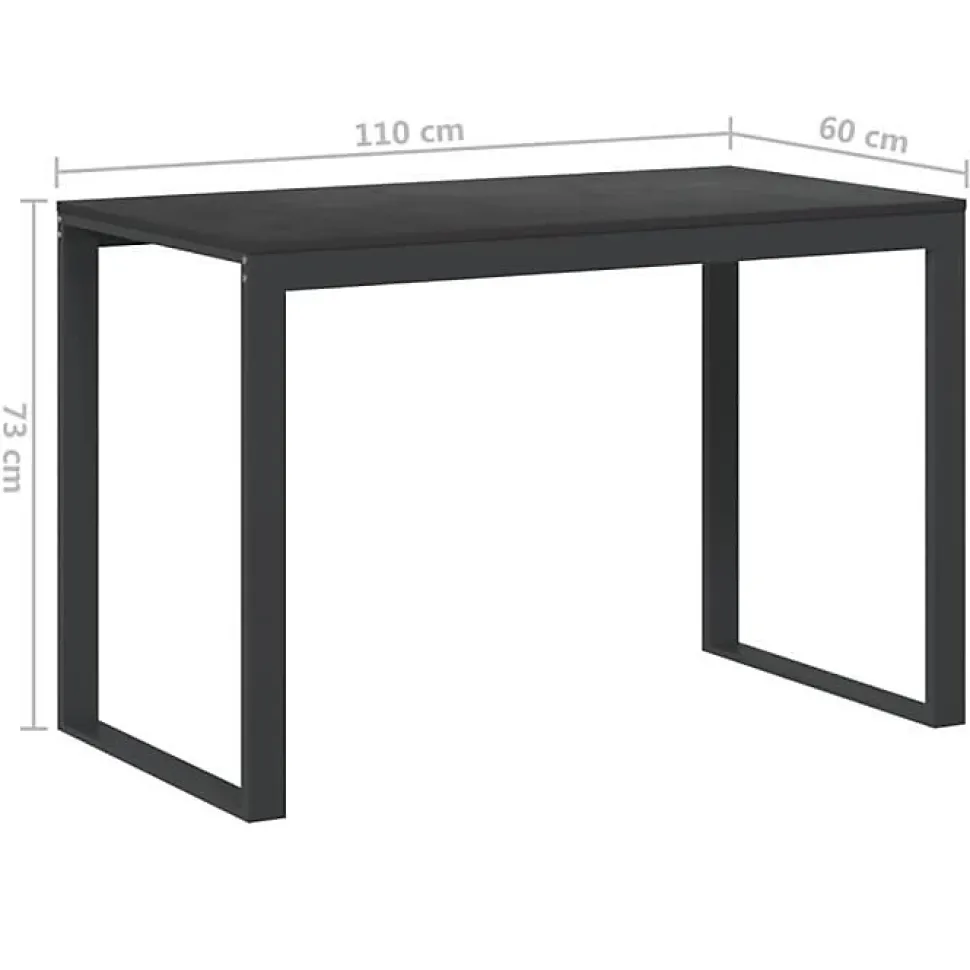Bureau d'ordinateur Noir 110x60x73 cm vidaXL