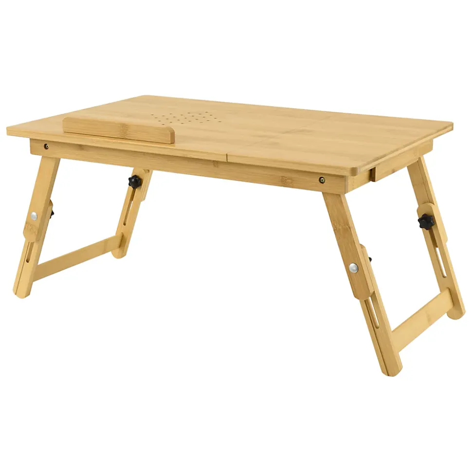 Bureau d'ordinateur portable Trysil Réglable Pliable Naturel en.casa
