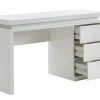 Bureau EMERSON - 3 tiroirs - MDF laqué blanc - LEDs