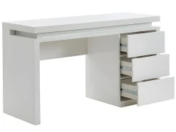 Bureau EMERSON - 3 tiroirs - MDF laqué blanc - LEDs