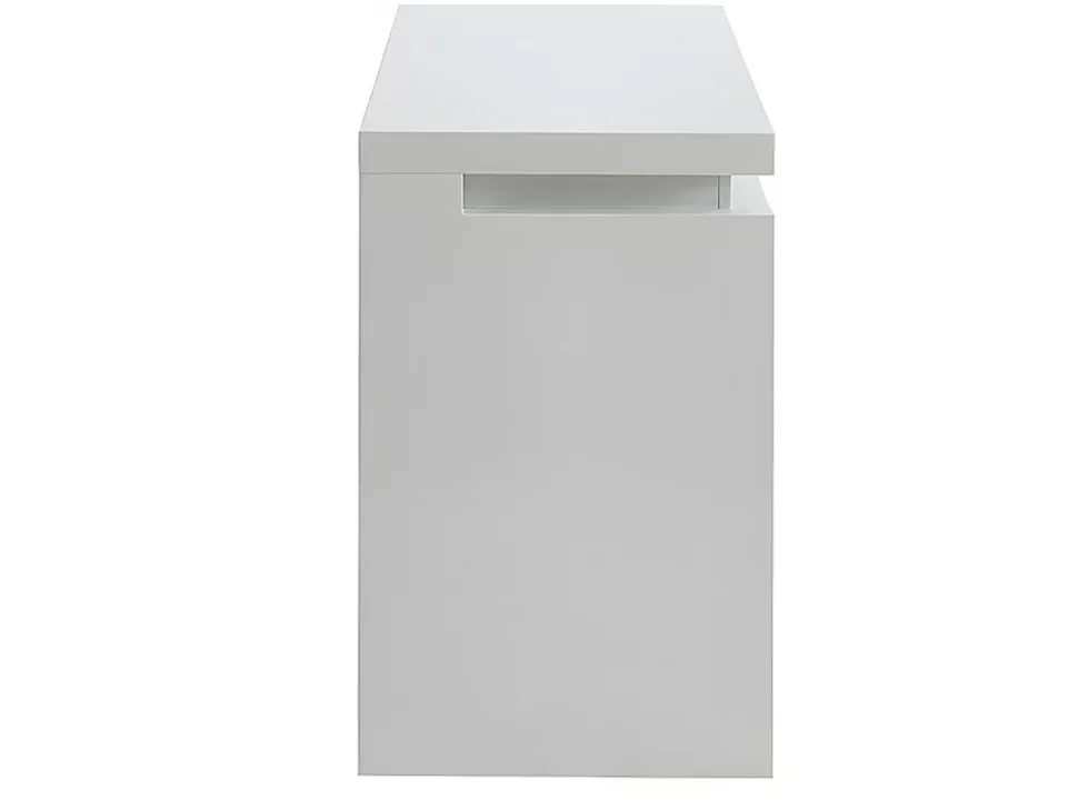 Bureau EMERSON - 3 tiroirs - MDF laqué blanc - LEDs