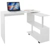 Bureau en angle blanc table de travail pivotant bureau informatique pour PC