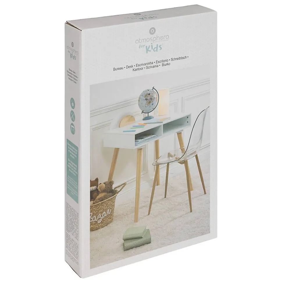 Bureau en bois L87cm blanc - Atmosphera