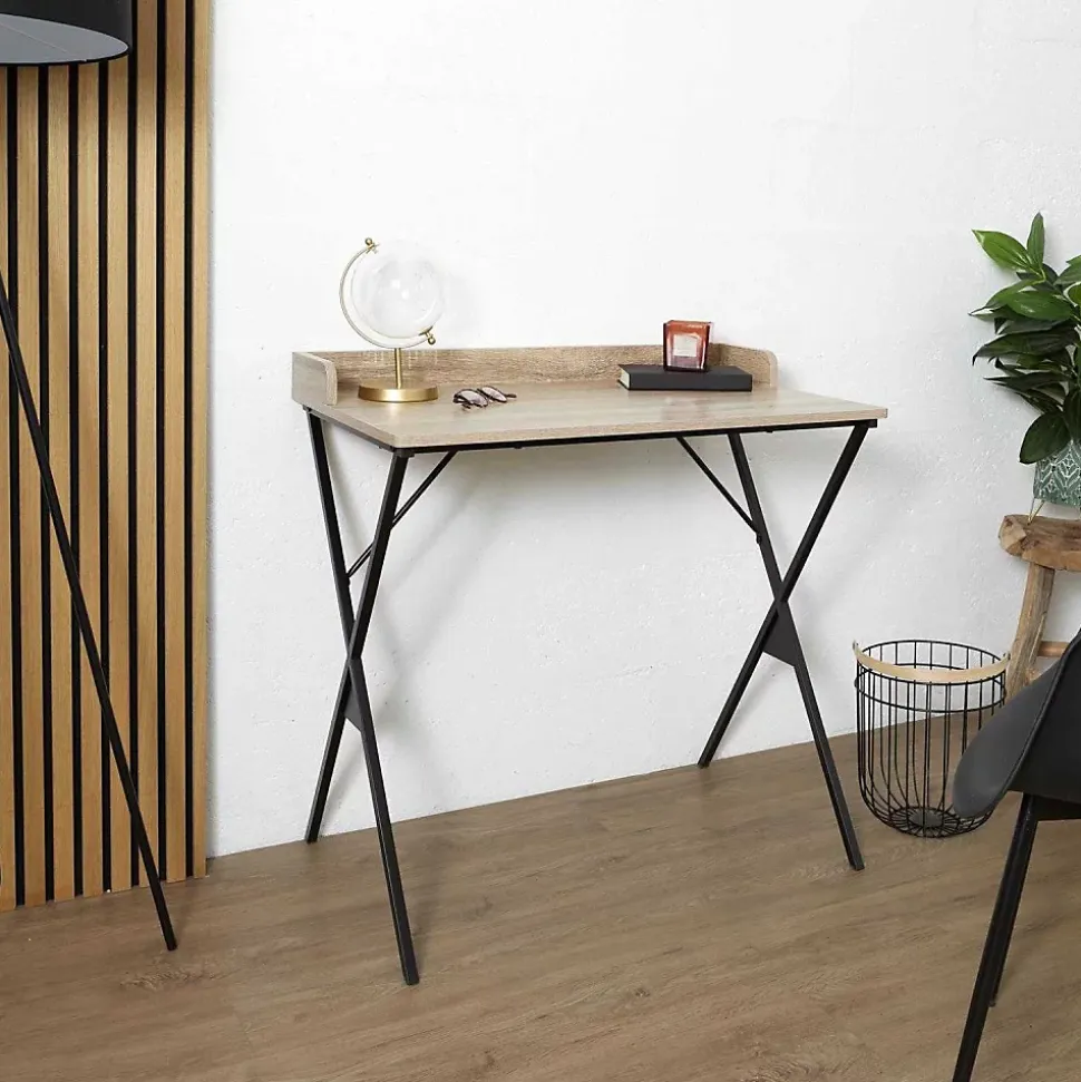 Bureau en mdf et métal Loka - Marron