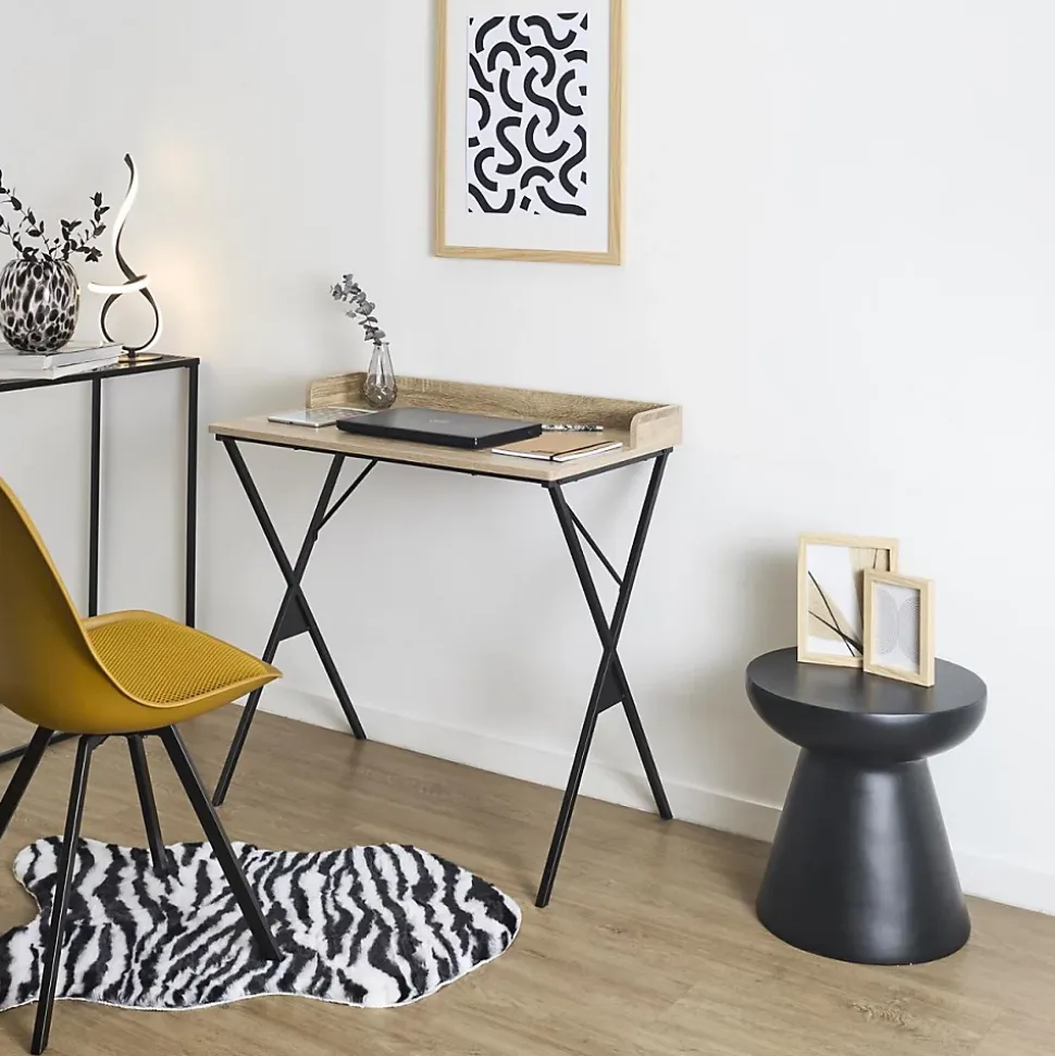 Bureau en mdf et métal Loka - Marron