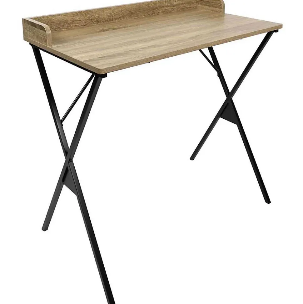 Bureau en mdf et métal Loka - Marron