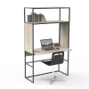 Bureau en métal noir et bois 1 étagère l. 110 cm Homesight Oslo