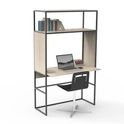 Bureau en métal noir et bois 1 étagère l. 110 cm Homesight Oslo