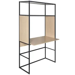 Bureau en métal noir et bois 1 étagère l. 110 cm Homesight Oslo