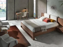 Bureau en Noyer Naturel avec Plateau en MDF Gris et Tiroir de Rangement