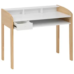 Bureau enfant primaire L100cm blanc en bois - Atmosphera