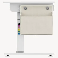 Bureau enfant réglable en hauteur Kuosa 120 x 60 cm gris blanc en.casa