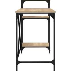 Bureau et étagères chêne sonoma 135x50x90cm bois ingénierie/fer vidaXL