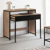 Bureau extensible 1 tiroir noir BOSTON design industriel