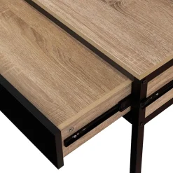 Bureau extensible 1 tiroir noir BOSTON design industriel