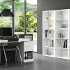 Bureau extensible 2 tiroirs et 1 niche - Coloris : Blanc - EVAN