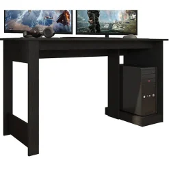 Bureau Gamer Noir Support UC L 136 H 75 P 54 cm - L 136 x l 54 x H 75 cm