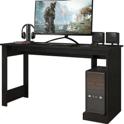Bureau Gamer Noir Support UC L 136 H 75 P 54 cm - L 136 x l 54 x H 75 cm