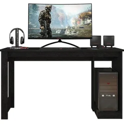 Bureau Gamer Noir Support UC L 136 H 75 P 54 cm - L 136 x l 54 x H 75 cm