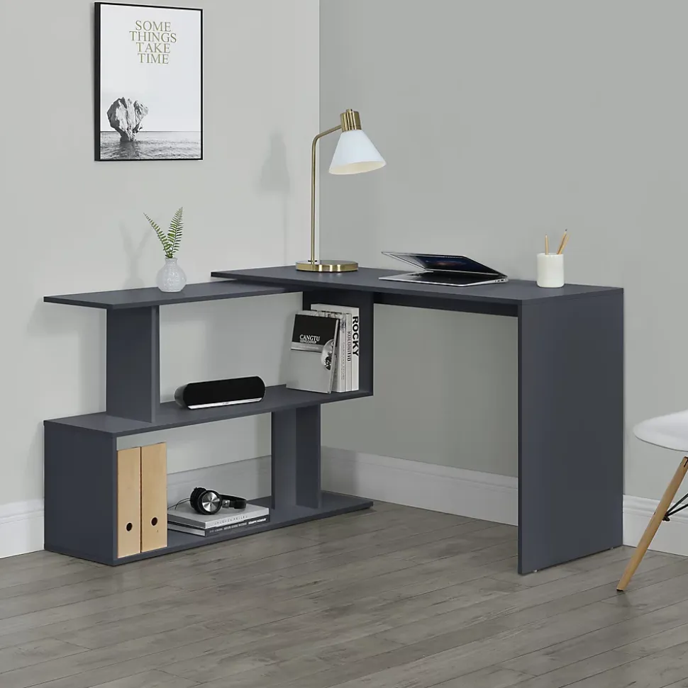 Bureau Gigogne Arendal 77 x 120 x 50 cm Gris Foncé en.casa