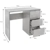 Bureau informatique avec 3 tiroirs table de travail gris avec materiel montage