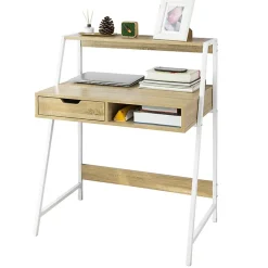 Bureau Informatique avec tiroir et étagère, Cadre métal, FWT63-N, SoBuy