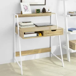 Bureau Informatique avec tiroir et étagère, Cadre métal, FWT63-N, SoBuy