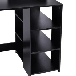 Bureau informatique multimédia design multi-rangement dim. 137 x 55 x 92 cm noir