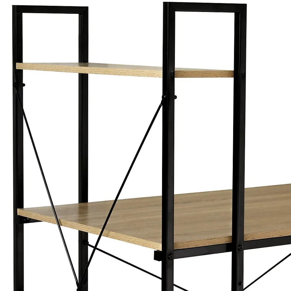 Bureau L120cm avec 4 étagères style industriel