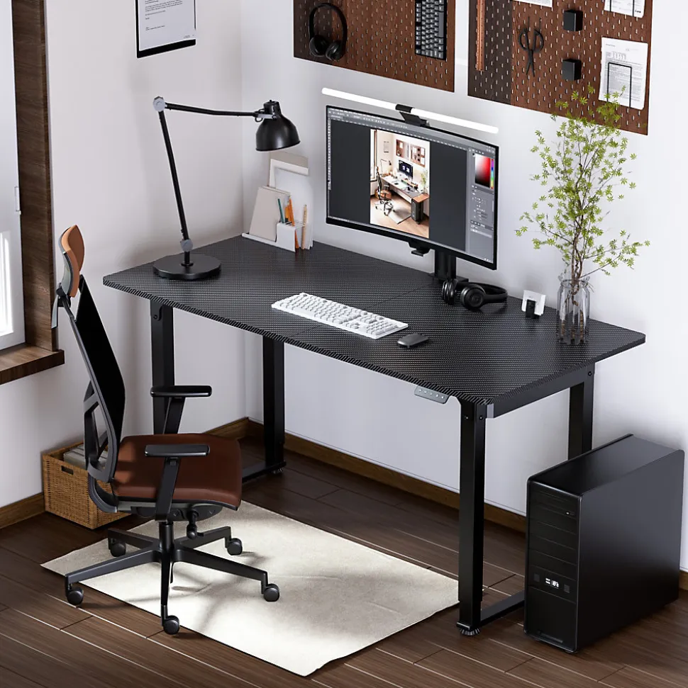 Bureau électrique à hauteur réglable Kirkkonummi 180 x 80 cm noir pro.tec