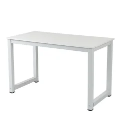 Bureau Moderne - Pieds Métal, Plateau Blanc