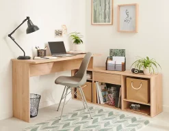 Bureau modulable effet chêne clair 5 configurations, Works