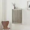 Bureau mural pliant Greve 72 x 77 x 59 cm blanc effet bois en.casa