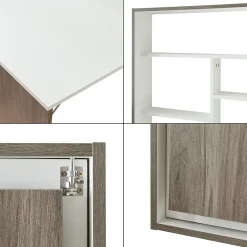 Bureau mural pliant Greve 72 x 77 x 59 cm blanc effet bois en.casa