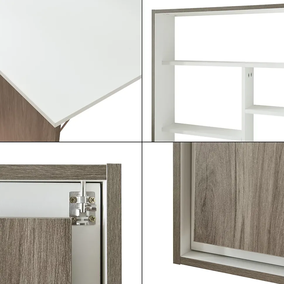 Bureau mural pliant Greve 72 x 77 x 59 cm blanc effet bois en.casa