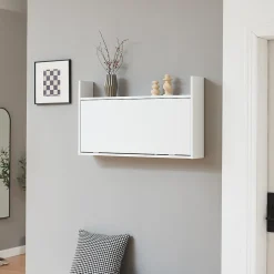Bureau mural rabattable Rautalampi 48 x 83 x 48 cm blanc en.casa