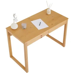 Bureau NOAH 2 tiroirs, en pin massif - Coloris naturel