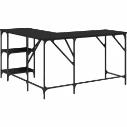 Bureau noir 139x139x75 cm bois d'ingénierie vidaXL