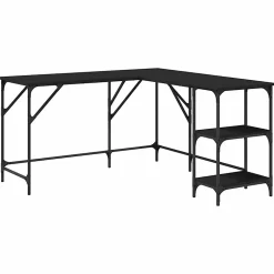 Bureau noir 139x139x75 cm bois d'ingénierie vidaXL