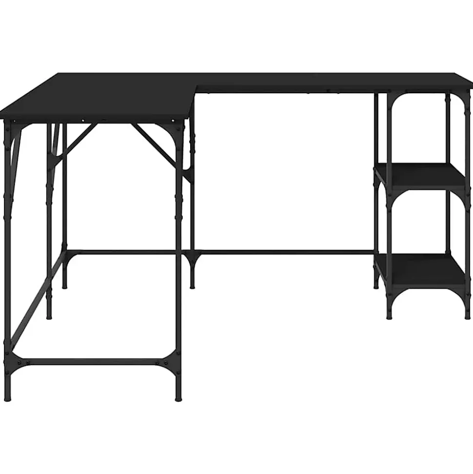 Bureau noir 139x139x75 cm bois d'ingénierie vidaXL