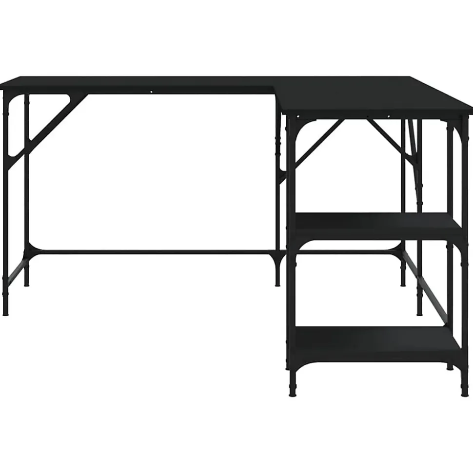 Bureau noir 139x139x75 cm bois d'ingénierie vidaXL