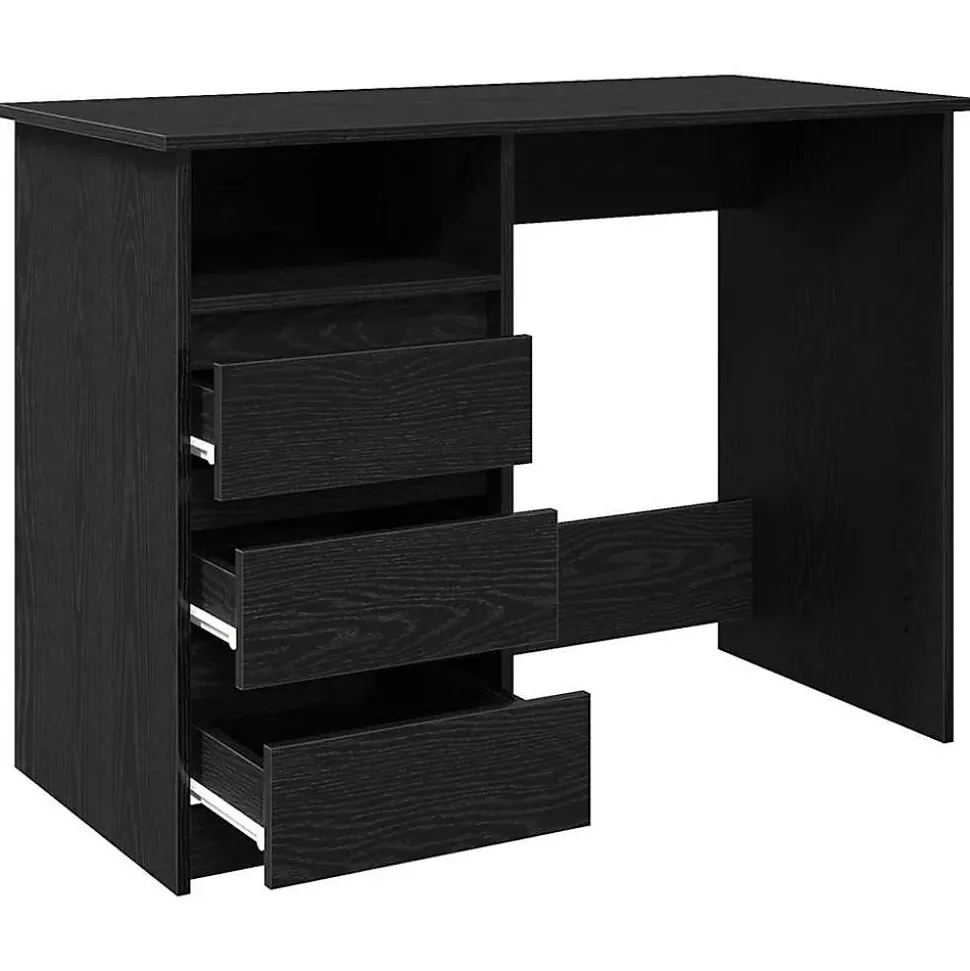 Bureau noir 102x50x75 cm bois d'ingénierie vidaXL