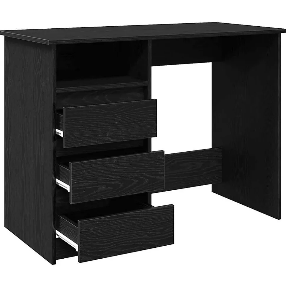 Bureau noir 102x50x75 cm bois d'ingénierie vidaXL